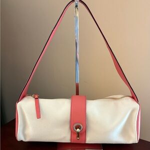 Kate Spade 'One' Baguette Bag Toggle Lock & Polka Dot Lining - Vintage